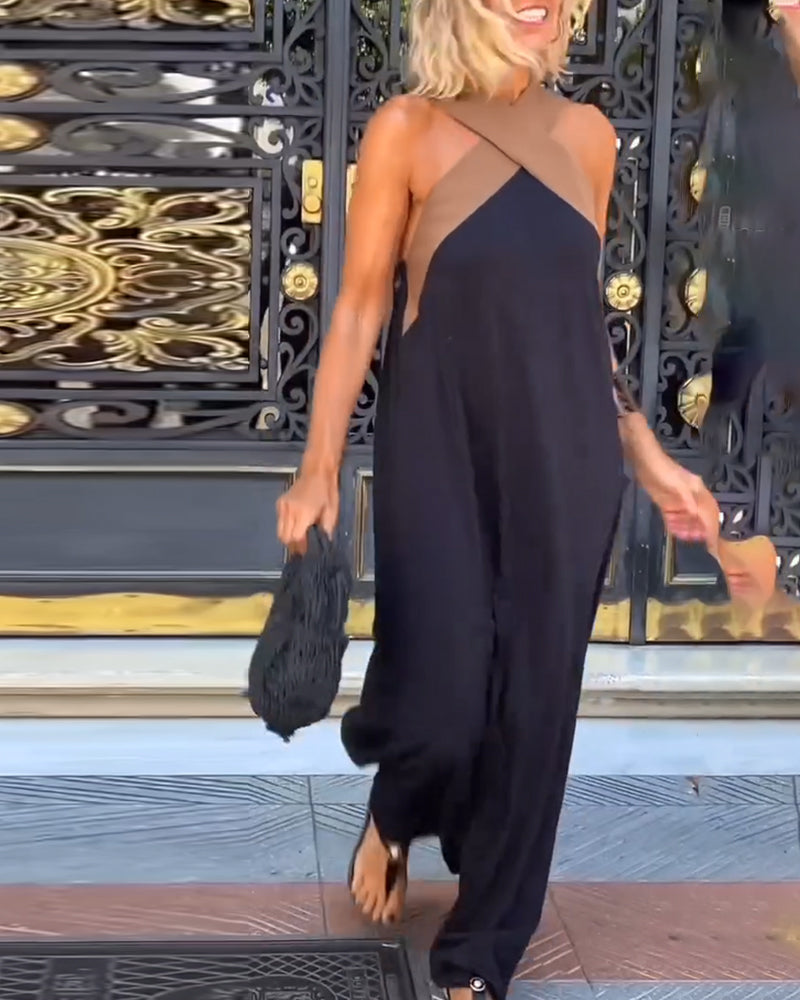 SIENNA | Elegante Jurk met Ontblote Rug en Modieuze Kraag