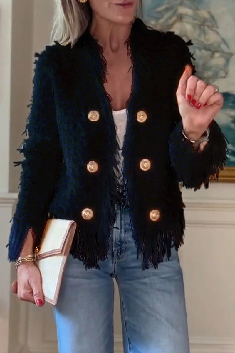 GABRIELLA | Elegante Jas met Franje, Nieuwe Trend voor een Verfijnde Stijl en Dagelijks Comfort