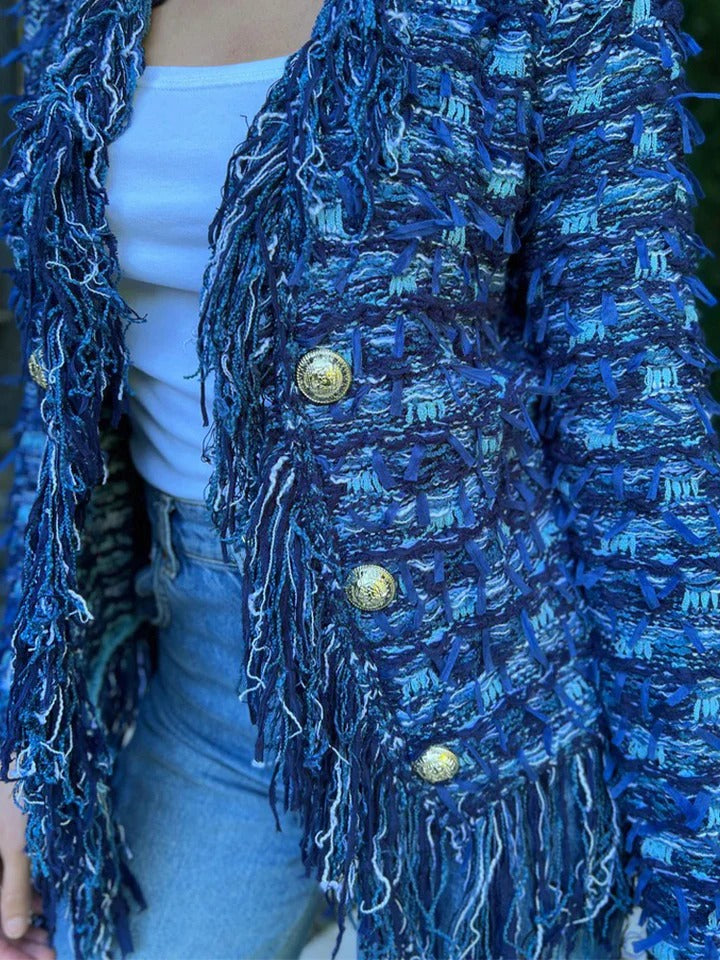 GABRIELLA | Elegante Jas met Franje, Nieuwe Trend voor een Verfijnde Stijl en Dagelijks Comfort