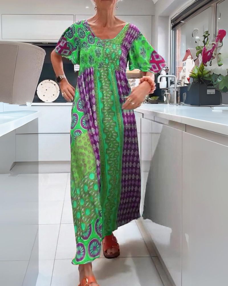 CATERINA | Zomer Boheemse Jurk met Levendige Kleuren voor een Zorgeloze en Chic Look