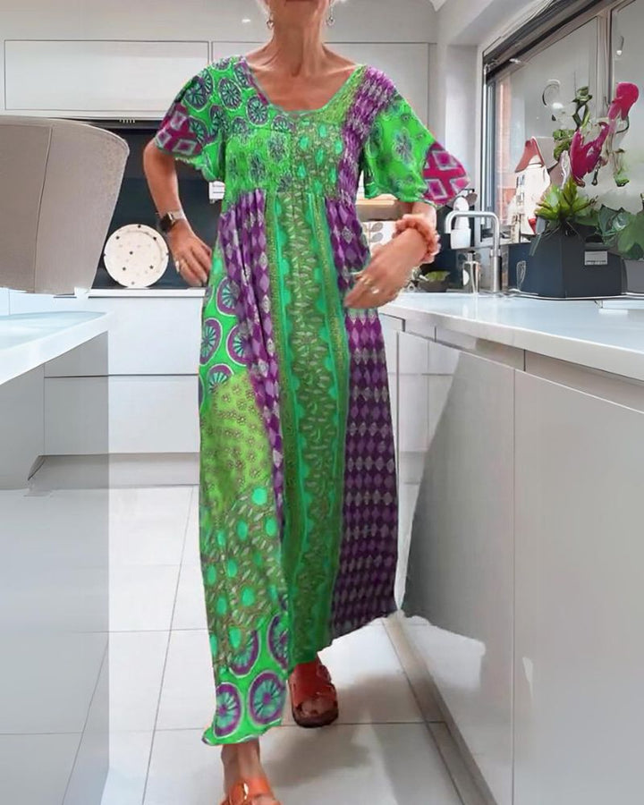 CATERINA | Zomer Boheemse Jurk met Levendige Kleuren voor een Zorgeloze en Chic Look