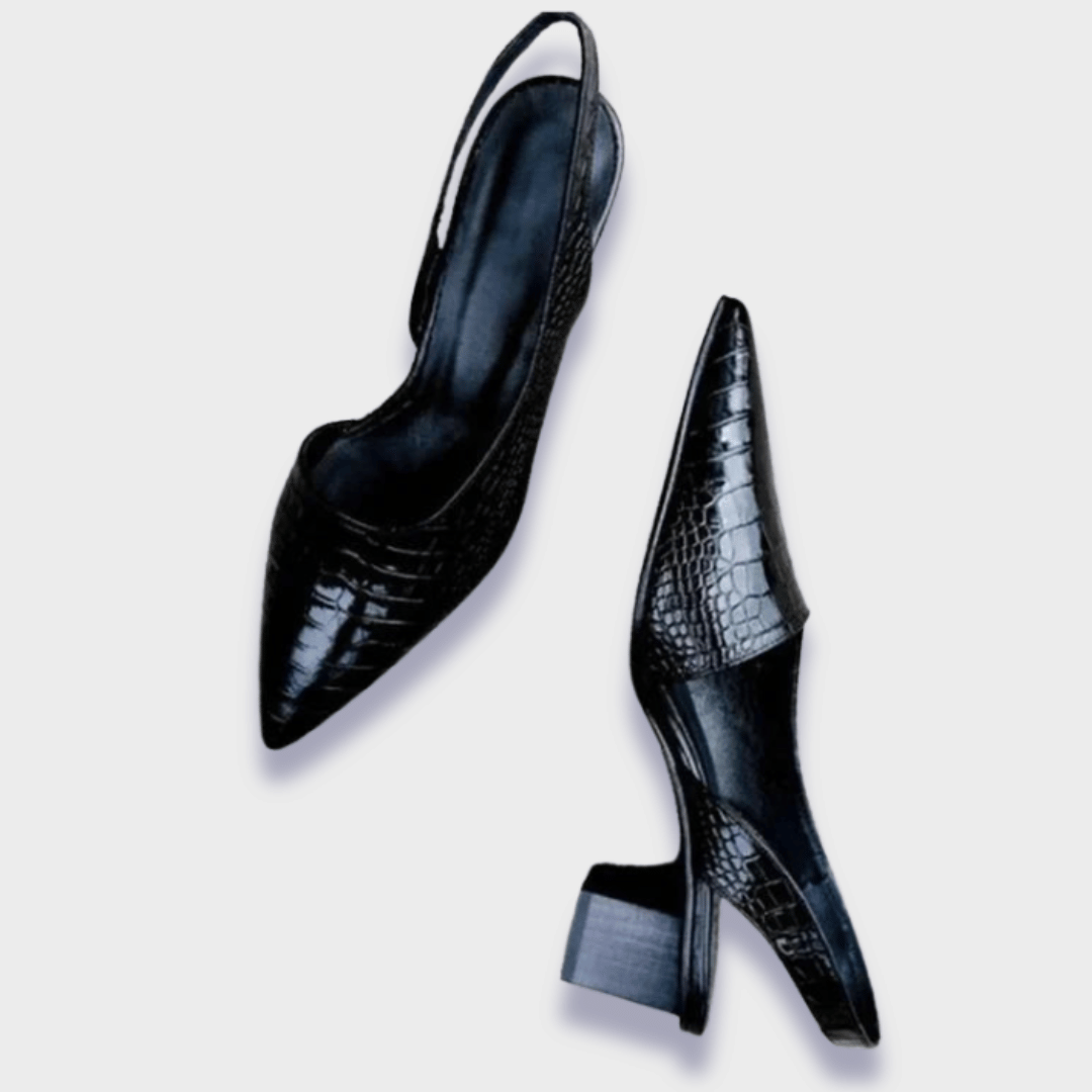 Elisabetta | Elegante Orthopedische Schoenen met Middelhoge Hak en Krokodillenprint voor de Hele Dag