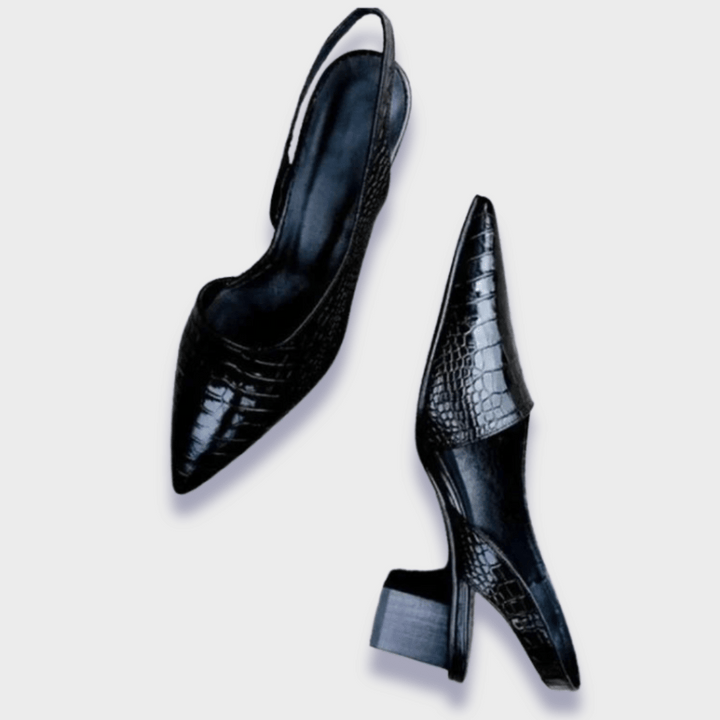 Elisabetta | Elegante Orthopedische Schoenen met Middelhoge Hak en Krokodillenprint voor de Hele Dag