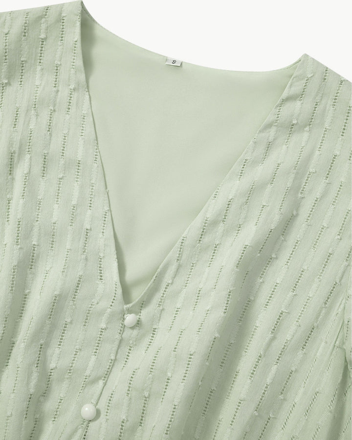 ELISABETTA | Elegante Midi Jurk met Een Smalle Taille en Romantische Details voor Zonnige Dagen