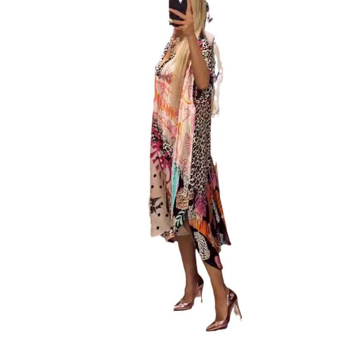 MILENA | Casual Jurk met Artistieke Print voor Zomercomfort en Unieke Stijl