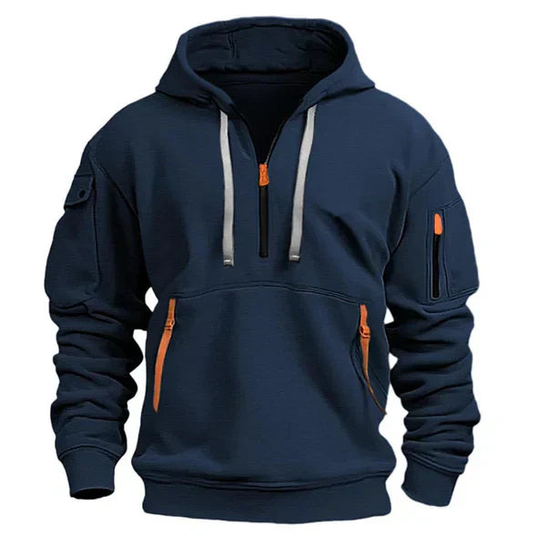 ENZO | Heren Hoodie met Warm Comfort en Stijlvol Functioneel Design. 1+1 Gratis