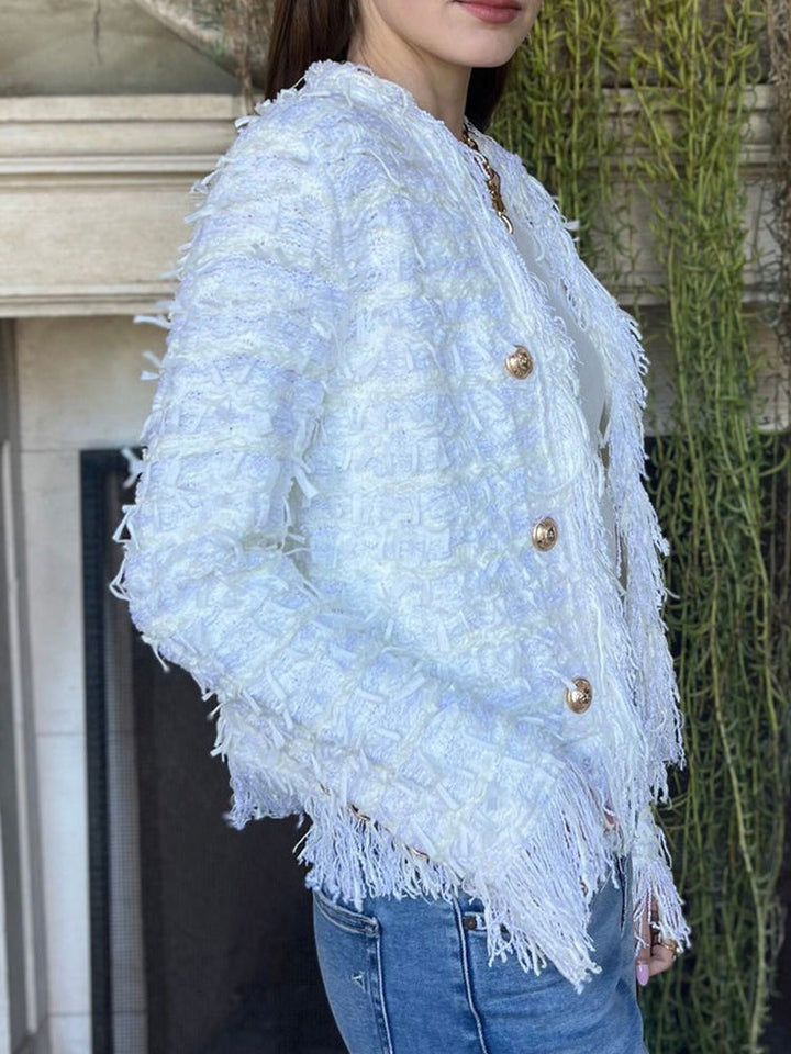 GABRIELLA | Elegante Jas met Franje, Nieuwe Trend voor een Verfijnde Stijl en Dagelijks Comfort