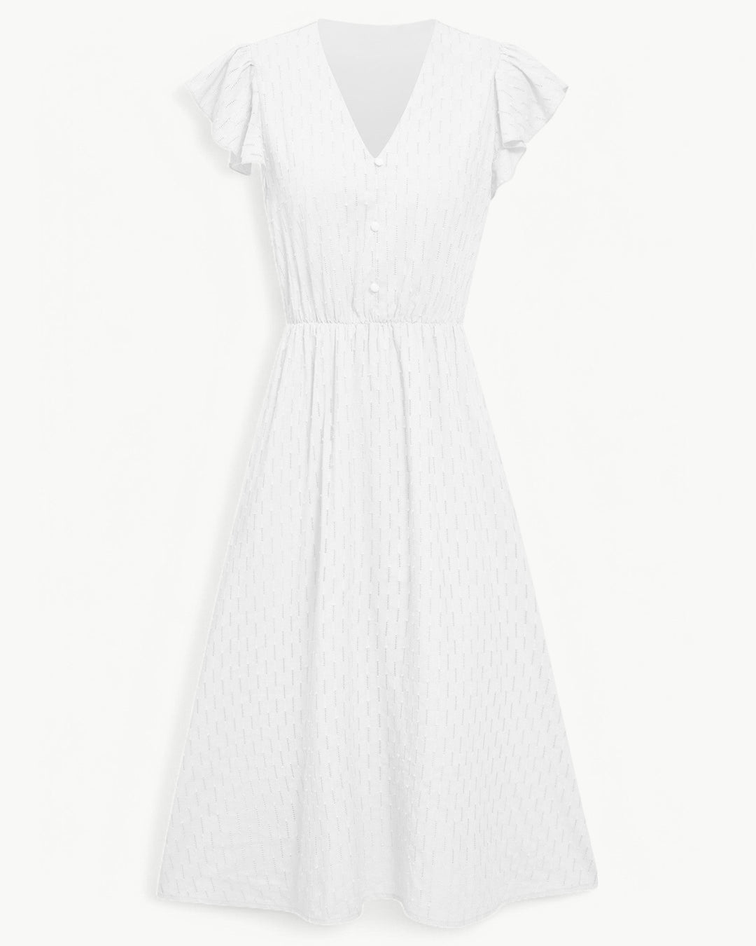 ELISABETTA | Elegante Midi Jurk met Een Smalle Taille en Romantische Details voor Zonnige Dagen