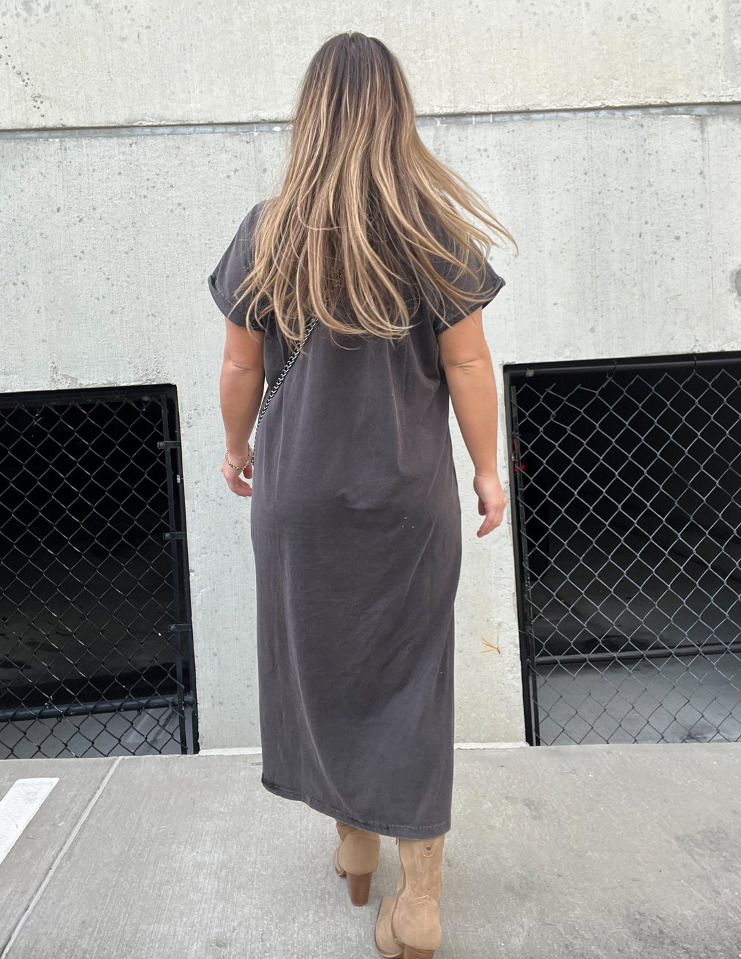 Midi-jurk met vogelprint