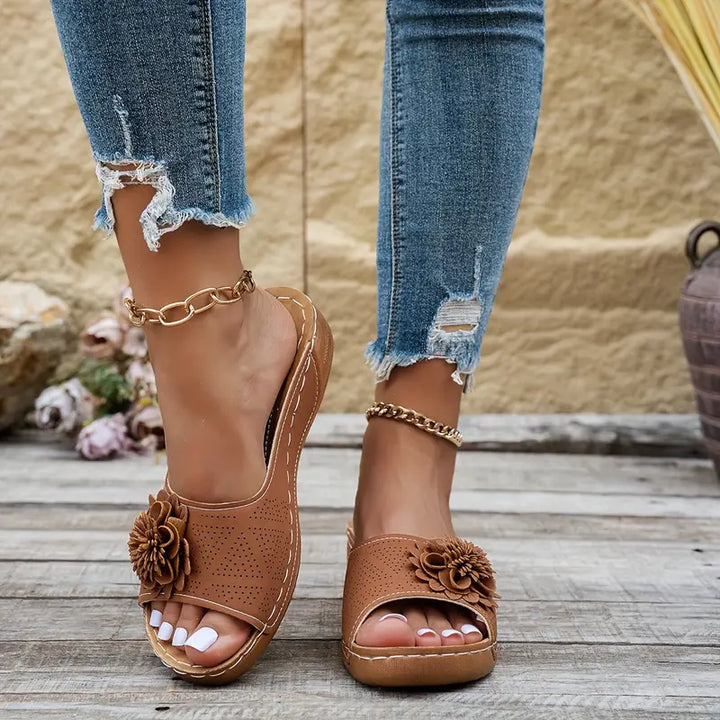 FLORA | Orthopedische Sandalen met Bloemmotief