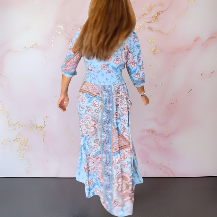 FLAVIA | Zomerjurk met Flatterende Pasvorm en V-Hals