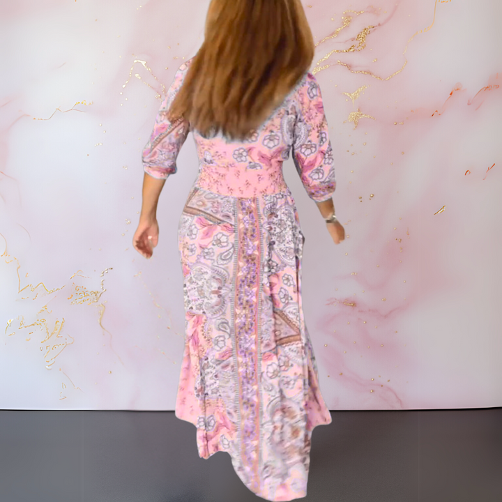 FLAVIA | Zomerjurk met Flatterende Pasvorm en V-Hals