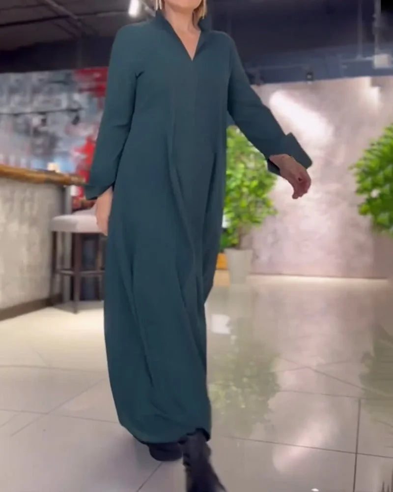 HELENA™ | Lange Jurk met Elegante Zijsplitten en Tijdloos Comfort