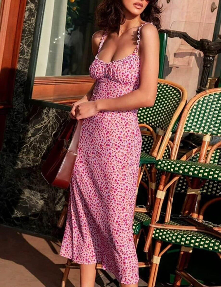 Mouwloze bloemenprint jurk