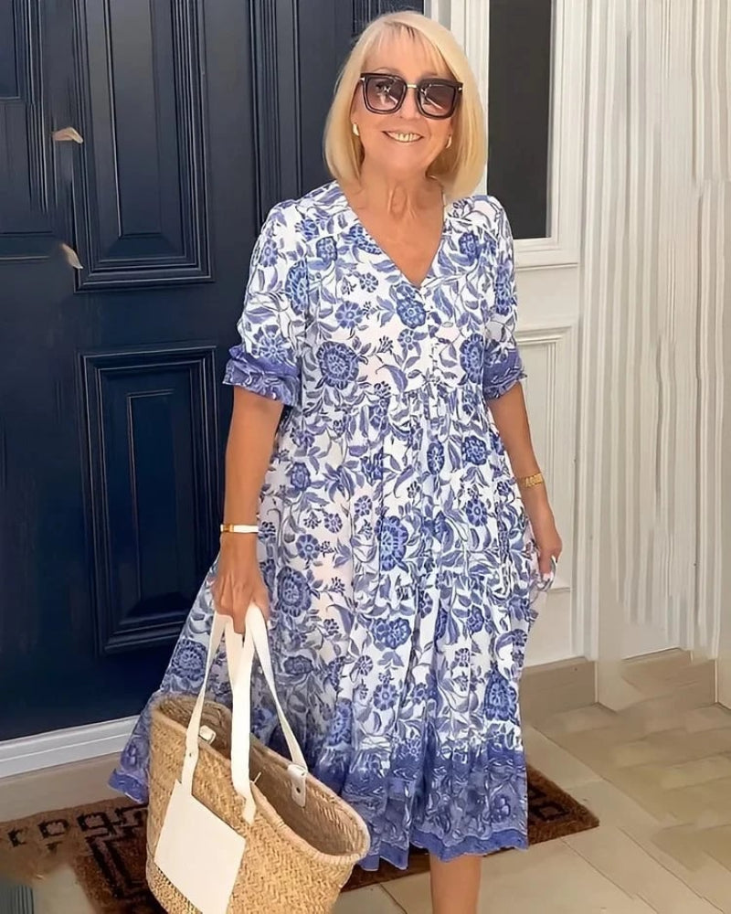 GIULIA | Elegante Bloemenjurk met Dagelijks Comfort voor Alle Gelegenheden