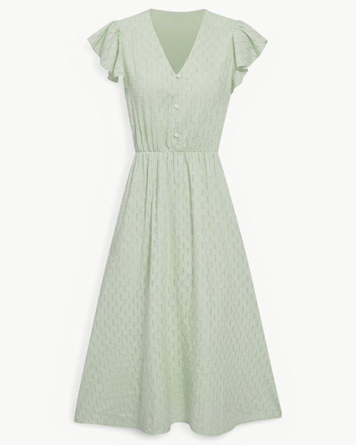 ELISABETTA | Elegante Midi Jurk met Een Smalle Taille en Romantische Details voor Zonnige Dagen