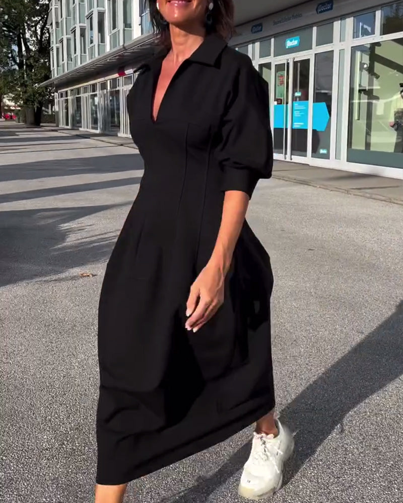 CATERINA | Midi Jurk met Elegante Lijn en Maximale Comfort van Ochtend tot Avond