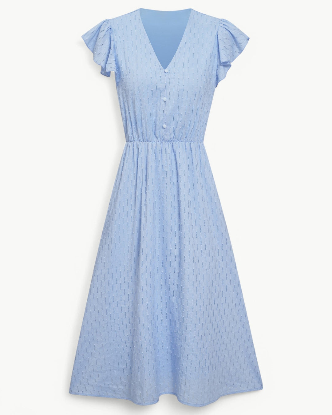 ELISABETTA | Elegante Midi Jurk met Een Smalle Taille en Romantische Details voor Zonnige Dagen