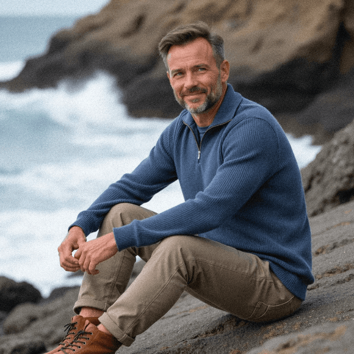 Finn | Elegante trui met ritskraag