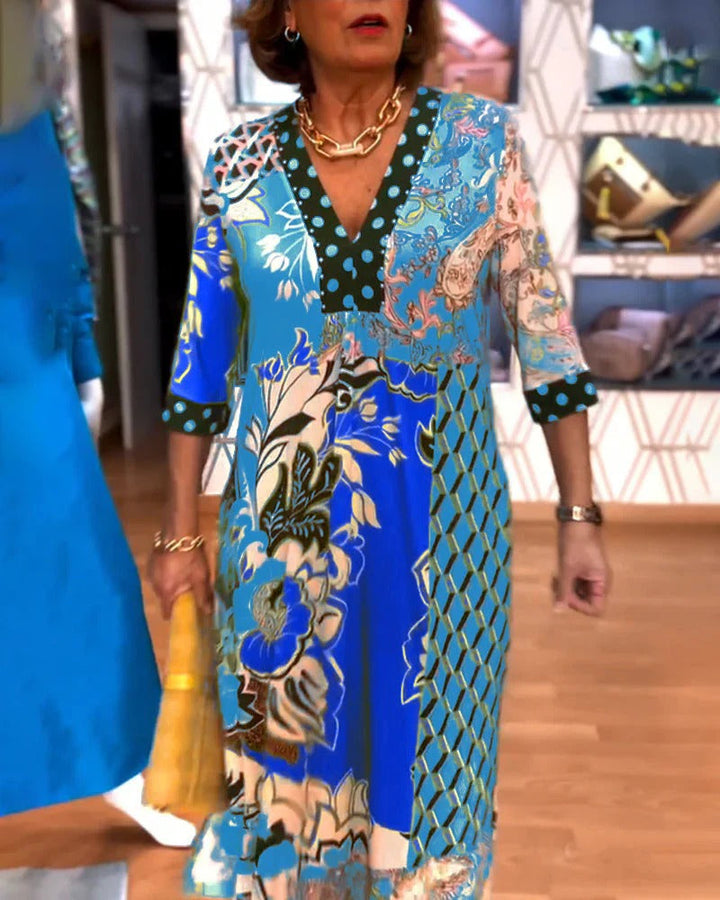 CATERINA | Lange Zomerjurk met Elegante Pasvorm en Vrouwelijke Stijl voor Elke Gelegenheid