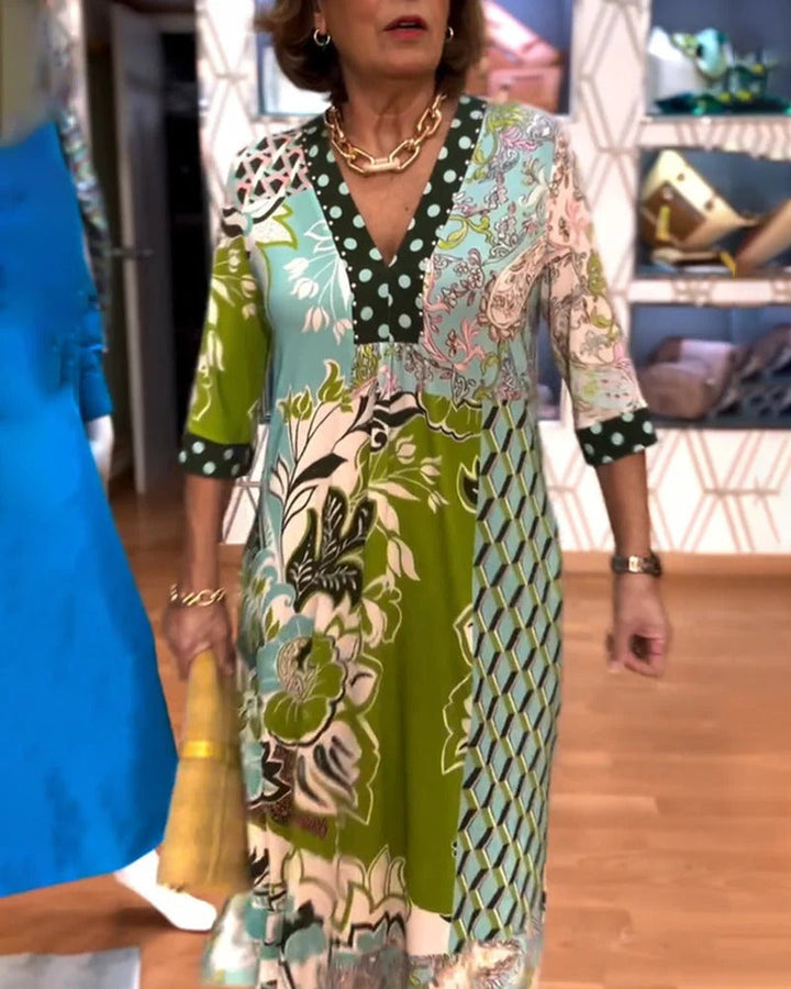 CATERINA | Lange Zomerjurk met Elegante Pasvorm en Vrouwelijke Stijl voor Elke Gelegenheid