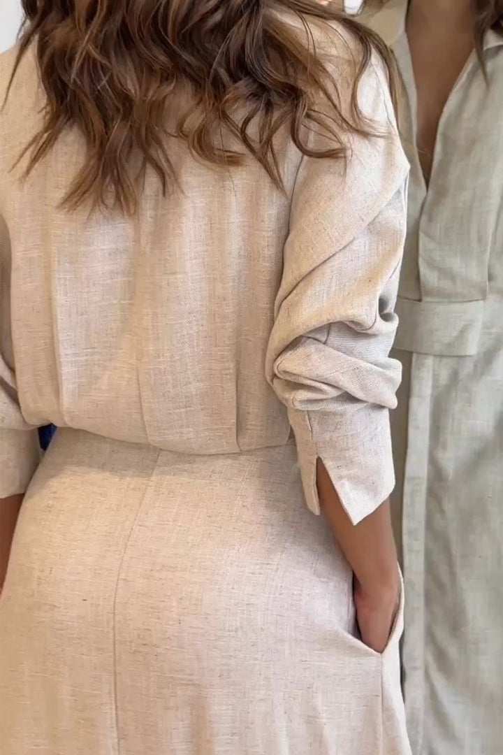 ELISABETTA | Maxidress Elegante met V-hals en Vloeiende Snit voor de Chic Zomer