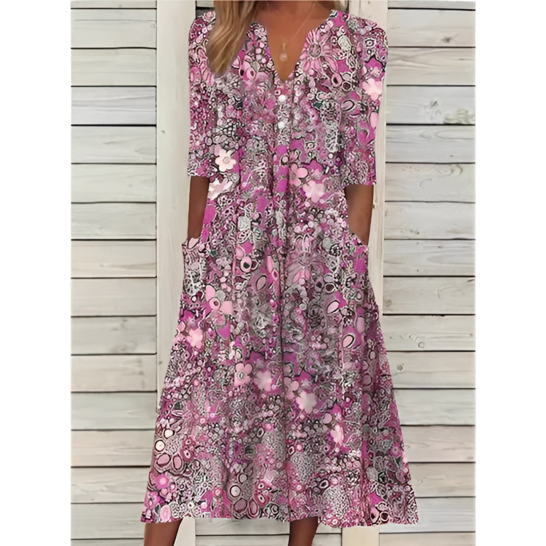 Andrea | Stijlvolle Bloemenprint Hemdress