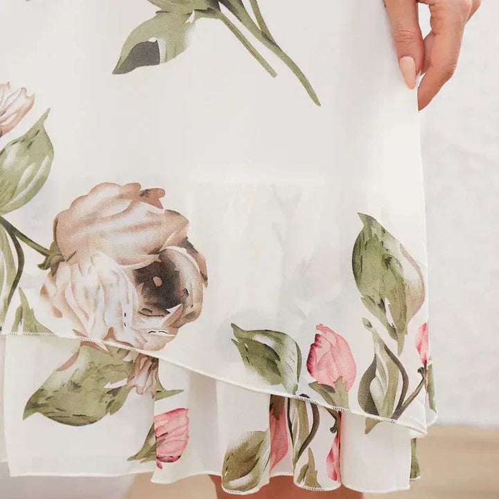 EVELINA | Lichte Bloemenjurk voor Zomercomfort en Veelzijdige Elegantie