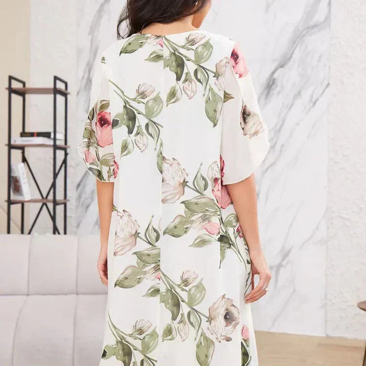 EVELINA | Lichte Bloemenjurk voor Zomercomfort en Veelzijdige Elegantie