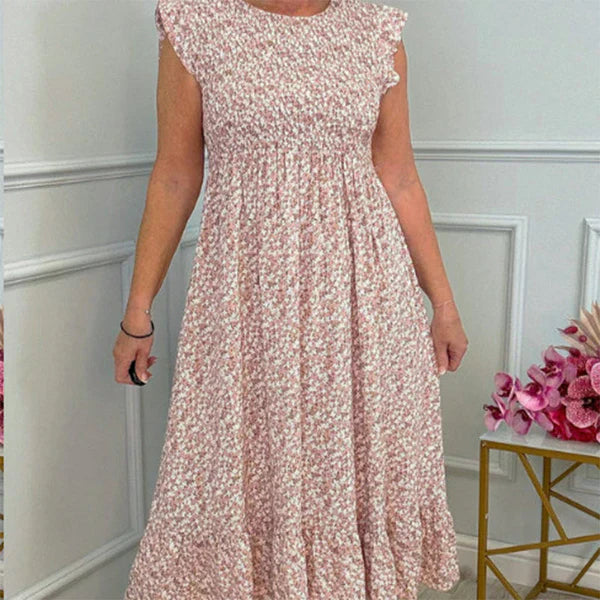 MILENA | Midi Zomerjurk met Bloemenprint en Comfortabele Elegantie voor Elke Dag