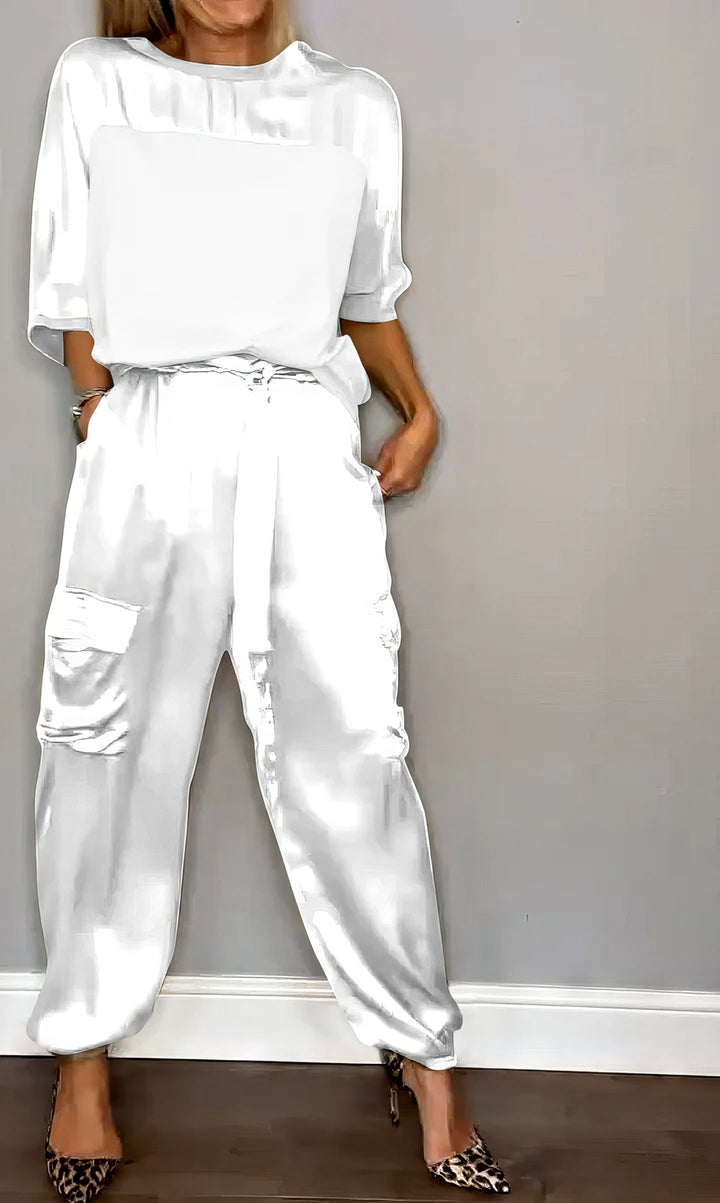 AMELIA | Compleet Twee Stukken Blouse en Cargo Broek Chic